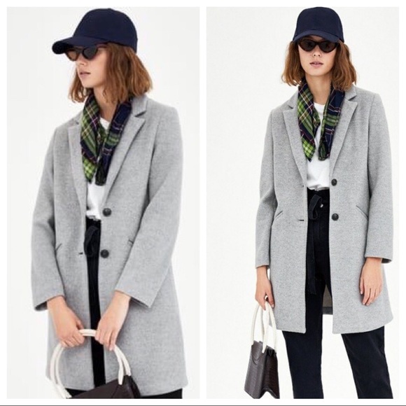 zara trf grey coat